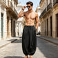 Men's Casual Harem Pants with Elastic Ankles