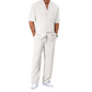 Ensemble Décontracté Homme : Chemise Col Cubain et Pantalon Coupe Ample