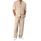 Ensemble Décontracté Homme : Chemise Col Cubain et Pantalon Coupe Ample