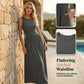 Robe élégante pour femme à taille froncée avec poches