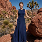 Robe élégante pour femme à taille froncée avec poches