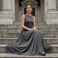 Robe élégante pour femme à taille froncée avec poches