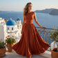 Robe élégante pour femme à taille froncée avec poches