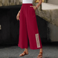 Women's Elastic Waist Wide-Leg Tassel Pants