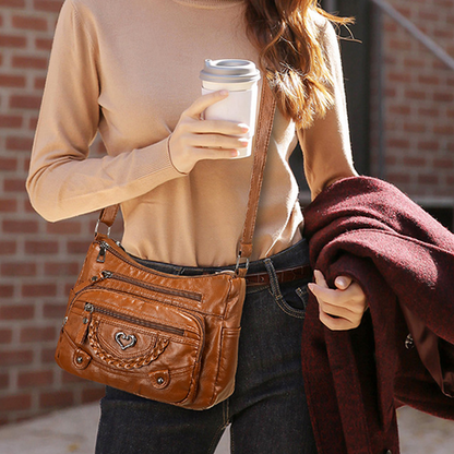 📢📢50 % DE RÉDUCTION !! ⏰Sac à bandoulière pour femme en cuir synthétique souple, à multiples poches