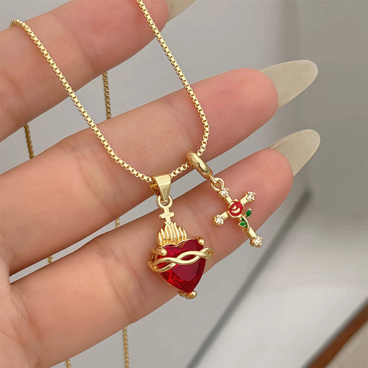 ✝️ 50 % DE RÉDUCTION ✨ Pendentif double Gold Faith – Chaîne réglable, savoir-faire exceptionnel & élégance sacrée – Un cadeau plein de sens pour les occasions spéciales 💛