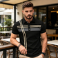 👕 Haut à col et manches courtes rayé pour homme 🌿