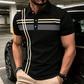 👕 Haut à col et manches courtes rayé pour homme 🌿