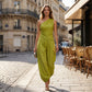 ❤️Ensemble pour femme composé d'un haut à une seule bretelle et d'un pantalon à jambes larges