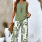📢📢50% OFF !! ⏰Sleeveless Top & Printed Capri Pants Set