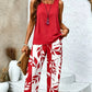 📢📢50% OFF !! ⏰Sleeveless Top & Printed Capri Pants Set