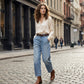 👖 50 % DE RÉDUCTION POUR UNE DURÉE LIMITÉE ! ✨ Jean court pour femme – taille haute, coupe large, style vintage ✨