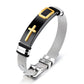 Bracelet pour homme en acier inoxydable avec croix