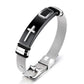 Bracelet pour homme en acier inoxydable avec croix