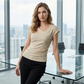 👚✨ PROMO -50% ! Haut Femme Décolleté V Asymétrique avec Ruchés – Coupe Cintrée, Uni, Polyvalent (S-3XL)