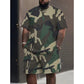 🎽 50% DE RÉDUCTION 🔥 Set sport homme imprimé militaire – T-shirt & short coordonnés – Confortable, respirant & style urbain – parfait pour le sport, les loisirs ou les journées chaudes 🌿