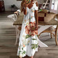 👗✨Robe longue à fleurs pour femme, col en V et épaules dénudées