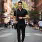 👔 PROMO LIMITÉE 50% DE RÉDUCTION ! ✨ Chemise Homme Jacquard Noir – Motif Losange, Slim, 8 Tailles ✨