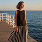 💃🔥Ensemble composé d'un haut sans manches et d'une jupe rayée pour femme