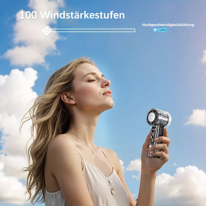 📢PROMO FLASH 50%❄️Ventilateur de Poche sans Pales Portable – 100+ Vitesses, Écran Numérique, Moteur 16000 tr/min, Batterie 3000mAh, Design Mécha Transparent, Mini Climatiseur Personnel🌀