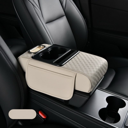 🚗Car Armrest Cushion,5-in-1 Center Console Cover with 2 Storage Bags Cup Holder, Tissue Box Slot, Phone Slot for Sedans, Car Accessories Interior Organizers