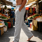 Pantalon décontracté à ceinture élastique léger pour homme