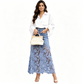 ✨👗Jupe moulante en jean pour femme avec bordure en dentelle ajourée