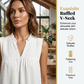 Top Sans Manches à Pois pour Femme avec Col en V en Dentelle