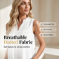 Top Sans Manches à Pois pour Femme avec Col en V en Dentelle