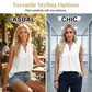Top Sans Manches à Pois pour Femme avec Col en V en Dentelle