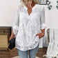 ✨🌸Blouse à encolure en V avec empiècement en dentelle pour femme
