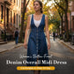 ✨💃Robe midi en jean à bretelles et boutons sur le devant pour femme