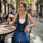 ✨💃Robe midi en jean à bretelles et boutons sur le devant pour femme