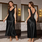 👗 50% DE RÉDUCTION ✨ Nuisette élégante à col en V – Satin doux & fines bretelles – Taille fluide, parfaite pour un look chic ou décontracté – idéale pour les soirées ou la maison 🌙