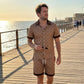 👕 50% DE RÉDUCTION 🌞 Ensemble d’été 2 pièces imprimé pour homme – T-shirt & short assortis – Léger, respirant & coupe décontractée – parfait pour la plage, les vacances ou les journées chaudes 🩳