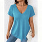 👕🔥T-Shirt Femme Décontracté Col V Manches Courtes