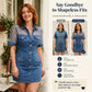 Mini Robe en Jean Dentelle Transparente Femme