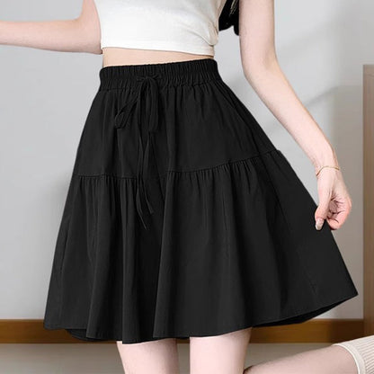 👗🏃Pantalon Jupe Taille Haute Femme Jambe Large Volants Culottes