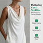 🏆LAST DAY SALE 50% OFF🔥⏰ Elegant Slim Fit Cowl Neck Dress – Sleeveless, Side Pockets, Versatile ✨