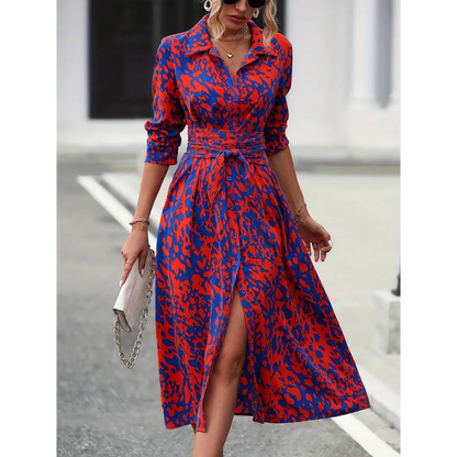 🍃🧵😌 LIMITED-TIME 50% OFF! Soft & Breathable Printed Shirt Dress – Premium Cotton Blend, Wrinkle-Resistant, Flattering A-Line – Ideal for All Seasons, Layer with Turtlenecks or Cardigans 🧥❄️