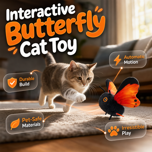 ⏳LAST DAY SALE ONLY￡9.99!!🦋🐱Smart Sensing Flapping Butterfly Toy🐈Motion-activated, realistic flight, interactive fun – keeps your cat engaged for hours.🔥✨