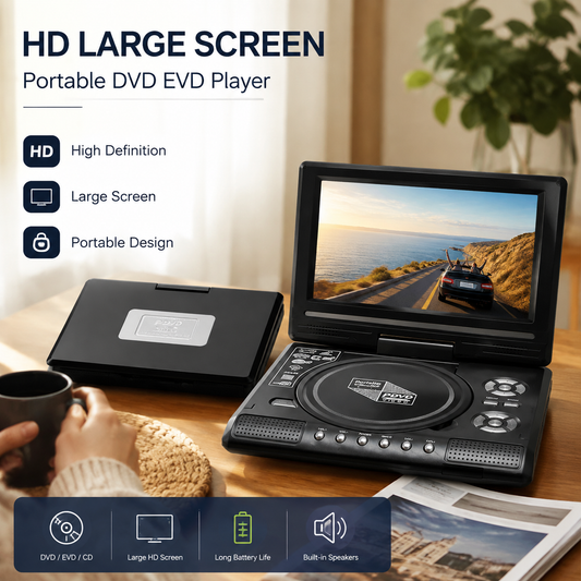 🎉 LIMITED TIME 50% OFF! 📺 7.8" HD Portable DVD/EVD Player – Large Screen, Rechargeable & Compatible with DVD/CD/USB/SD – Perfect for Home & Travel