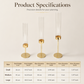 European Light Luxury Gold Candlestick Set of 3 Windproof Glass Candle Holder for Wedding Table Decor