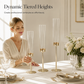 European Light Luxury Gold Candlestick Set of 3 Windproof Glass Candle Holder for Wedding Table Decor