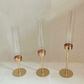 European Light Luxury Gold Candlestick Set of 3 Windproof Glass Candle Holder for Wedding Table Decor