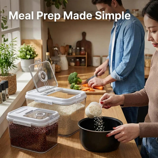Airtight Rice Storage Container with Magnetic Lid